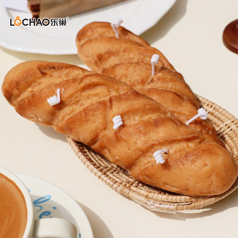 Creative Baguette Fluffy Bread Cake Scented Candle