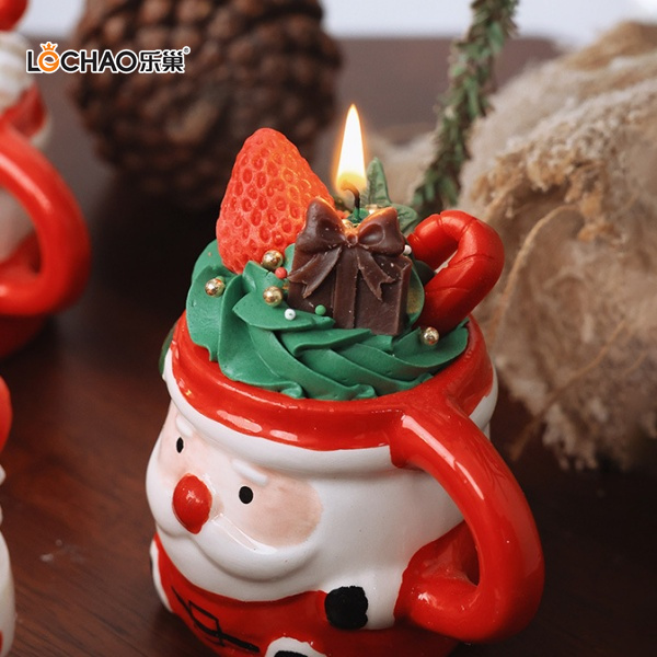 Cute Santa Claus Ceramic Mug Aromatherapy Candle