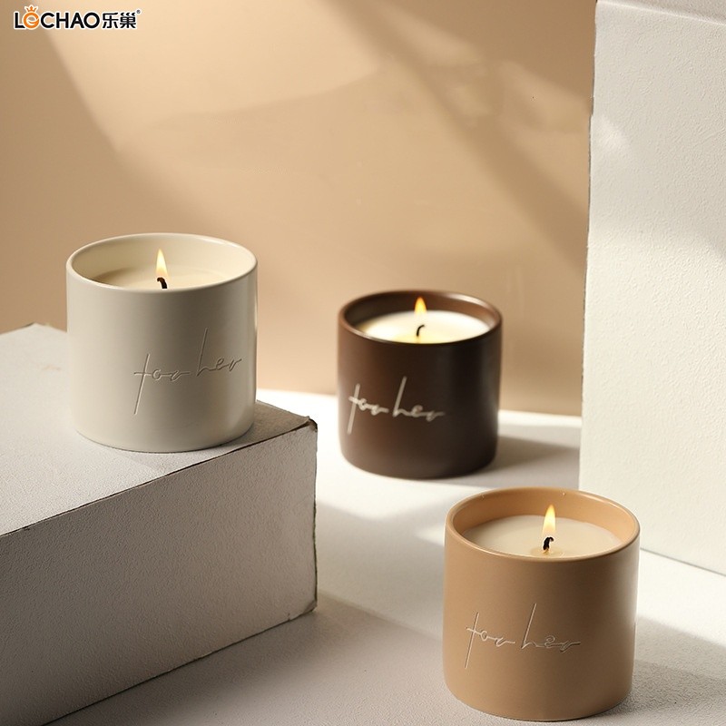 Ceramic Cup Nordic Style Aromatherapy Candle