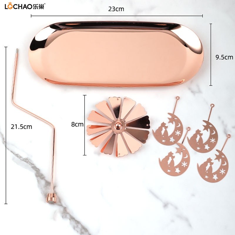 Aromatherapy Candle Tray Magnetic Bracket Heat Energy Rotating Candle Holder Revolving Lantern