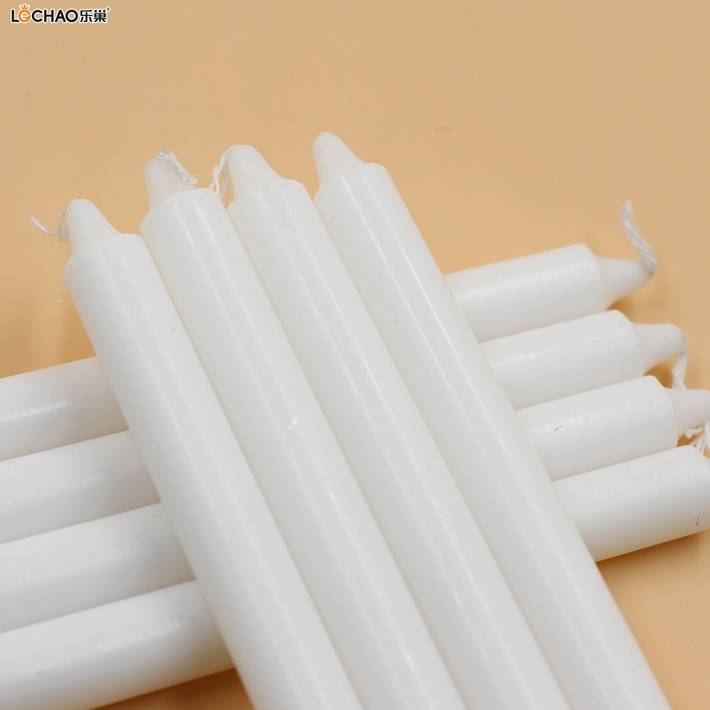 8 White Lighting Candles Emergency Household Candles