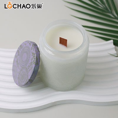 European style relief glass scented candle