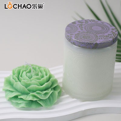 European style relief glass scented candle