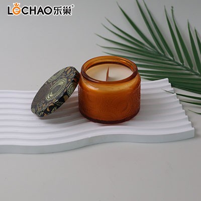 Scented Candle in Embossed Glass
