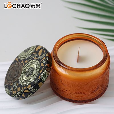 Scented Candle in Embossed Glass