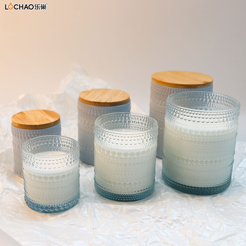 Creative embossed glass scented candle