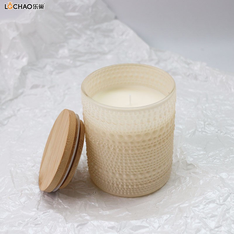 Creative embossed glass scented candle