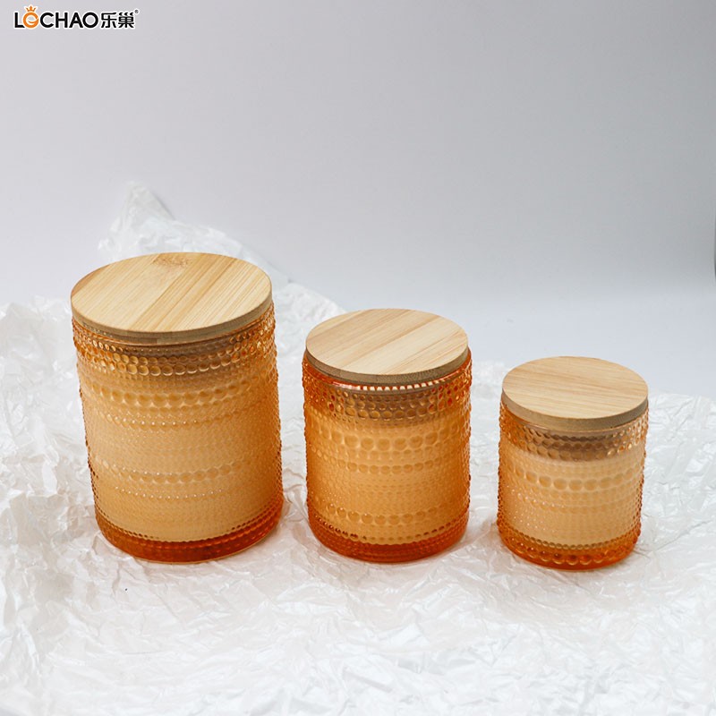 Creative embossed glass scented candle