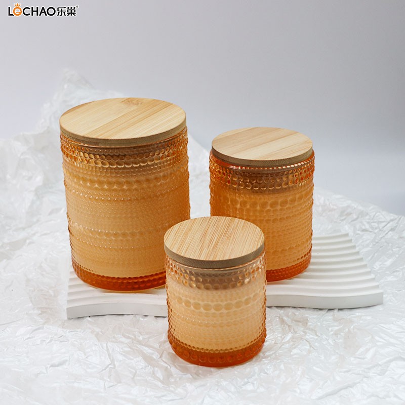 Creative embossed glass scented candle