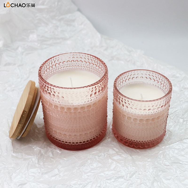 Creative embossed glass scented candle