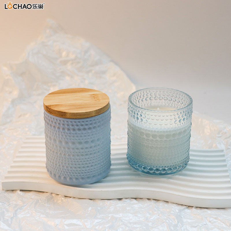 Creative embossed glass scented candle