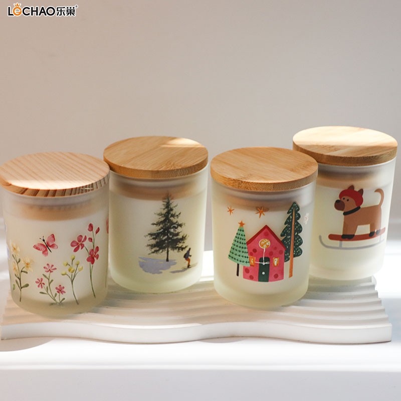 Glass pattern scented candle