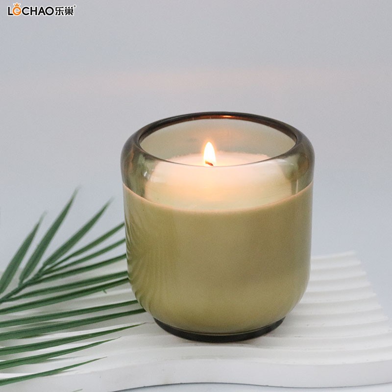 Thick round-bottomed glass cup candles