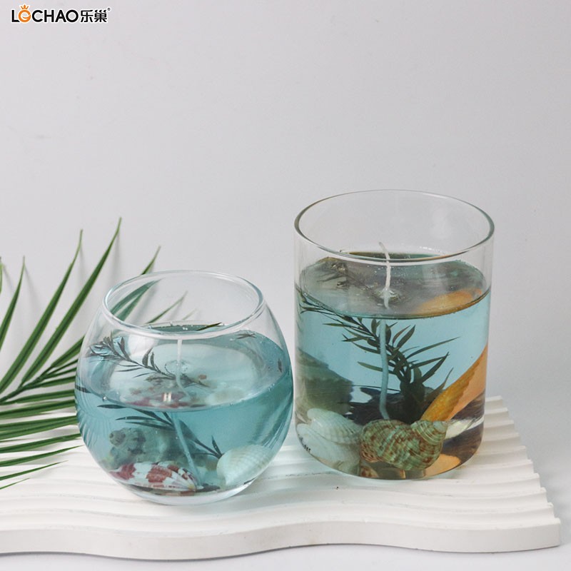 Jelly wax ocean glass scented candle