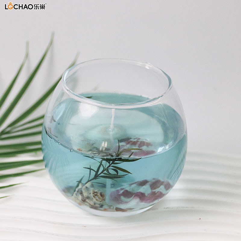Jelly wax ocean glass scented candle