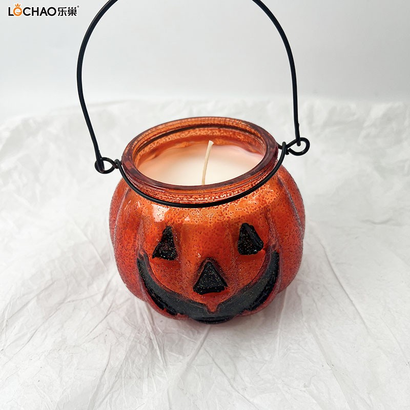 Halloween Pumpkin Glass Scented Candle