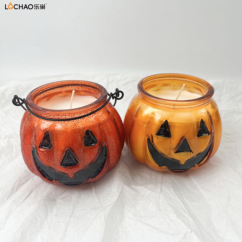 Halloween Pumpkin Glass Scented Candle