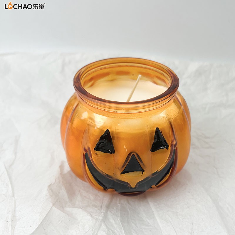 Halloween Pumpkin Glass Scented Candle