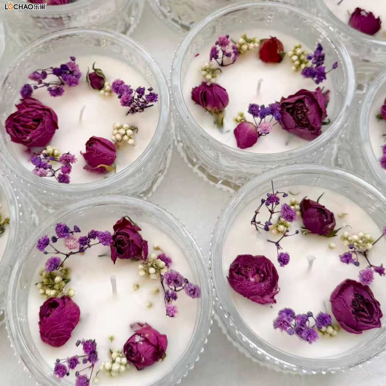 Mongolian Yurt Glass Dried Flower Scented Candle