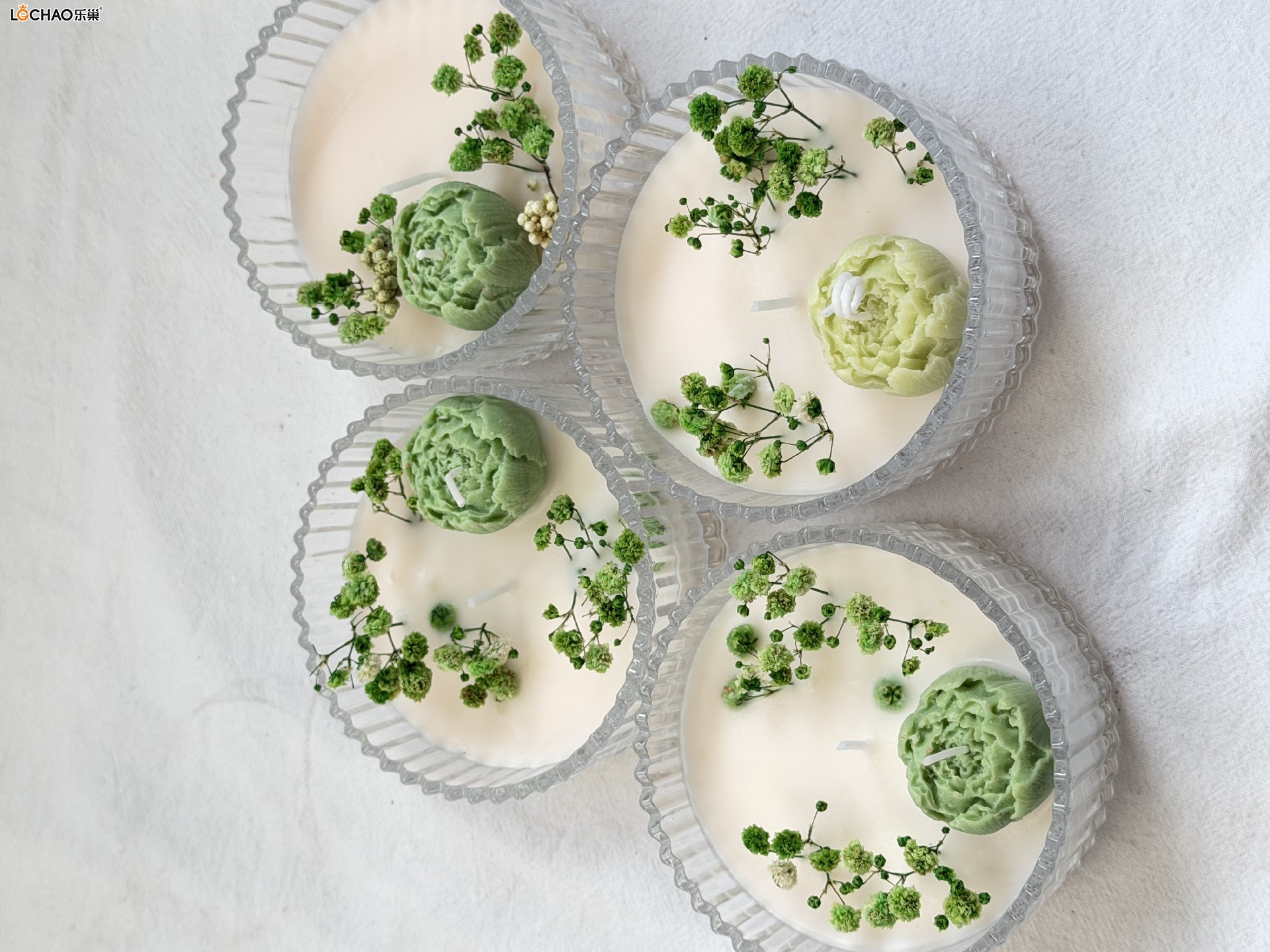 Mongolian Yurt Glass Dried Flower Scented Candle