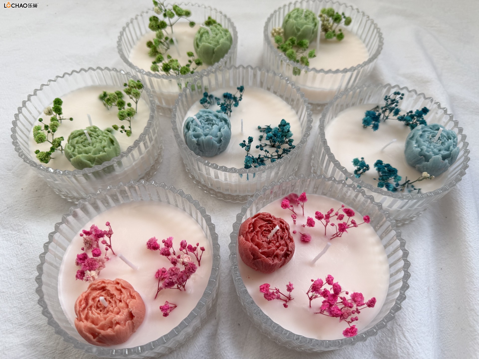 Mongolian Yurt Glass Dried Flower Scented Candle