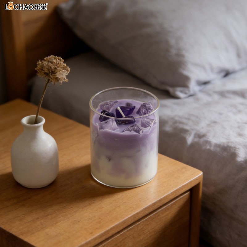 Beverage glass scented candle