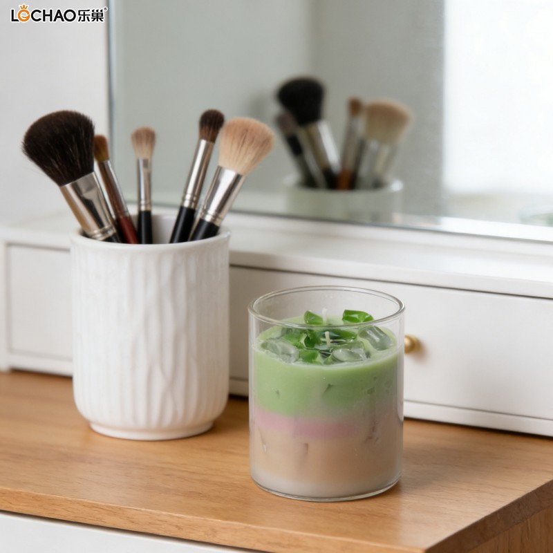 Beverage glass scented candle