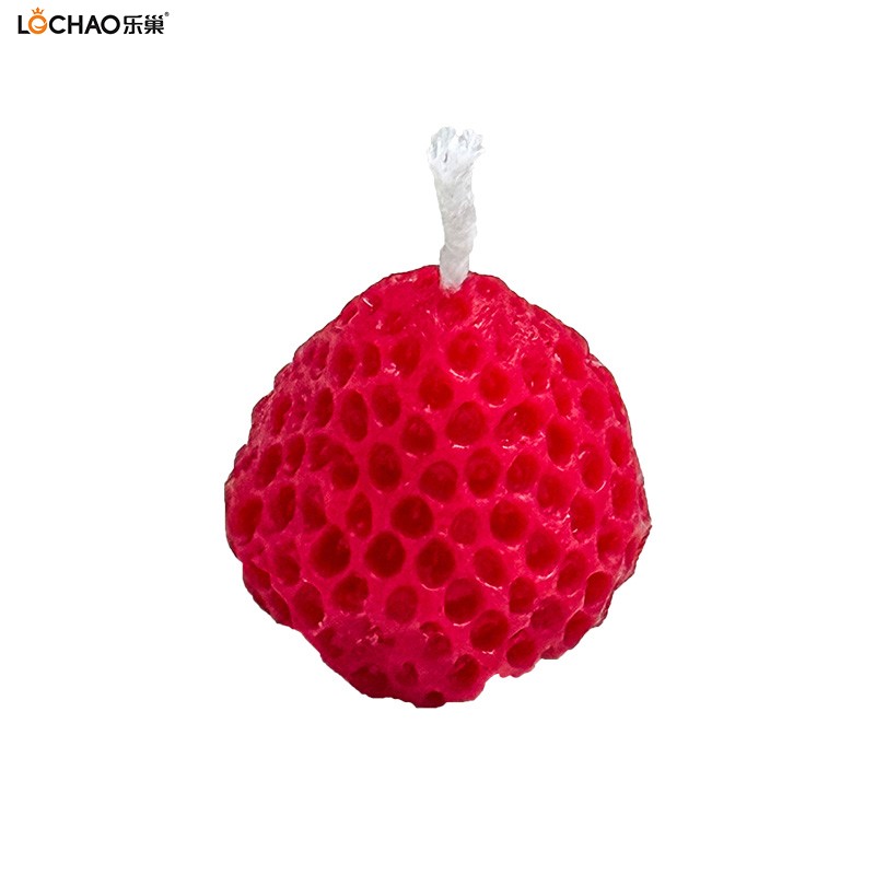 Strawberry-shaped fragrance candle